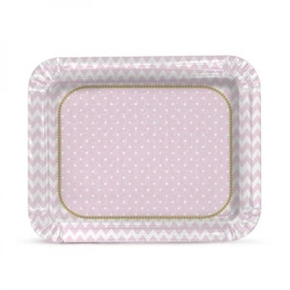 Carousel Birthday Party Pink Laminated Rectangular Cake/Sweets Tray 40 x 30 x 1.3 cm | Pink Tray | Birthday Cake Tray | Appetizers Tray |