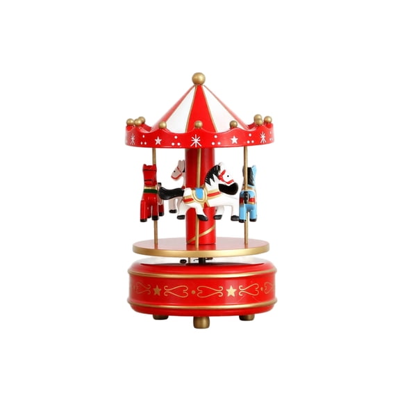 Carousel Cake Topper Music Box Rotating Ornament for Birthday and Christmas Table Decoration Mechanical Melody Display Piece