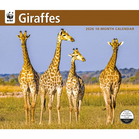 Carousel Calendars, Giraffes WWF 2026 Wall Calendar