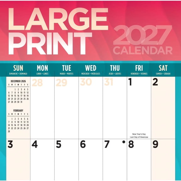Carousel Calendars, Large Print 2027 Wall Calendar