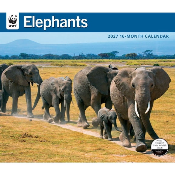 Carousel Calendars, WWF Elephants 2027 Wall Calendar