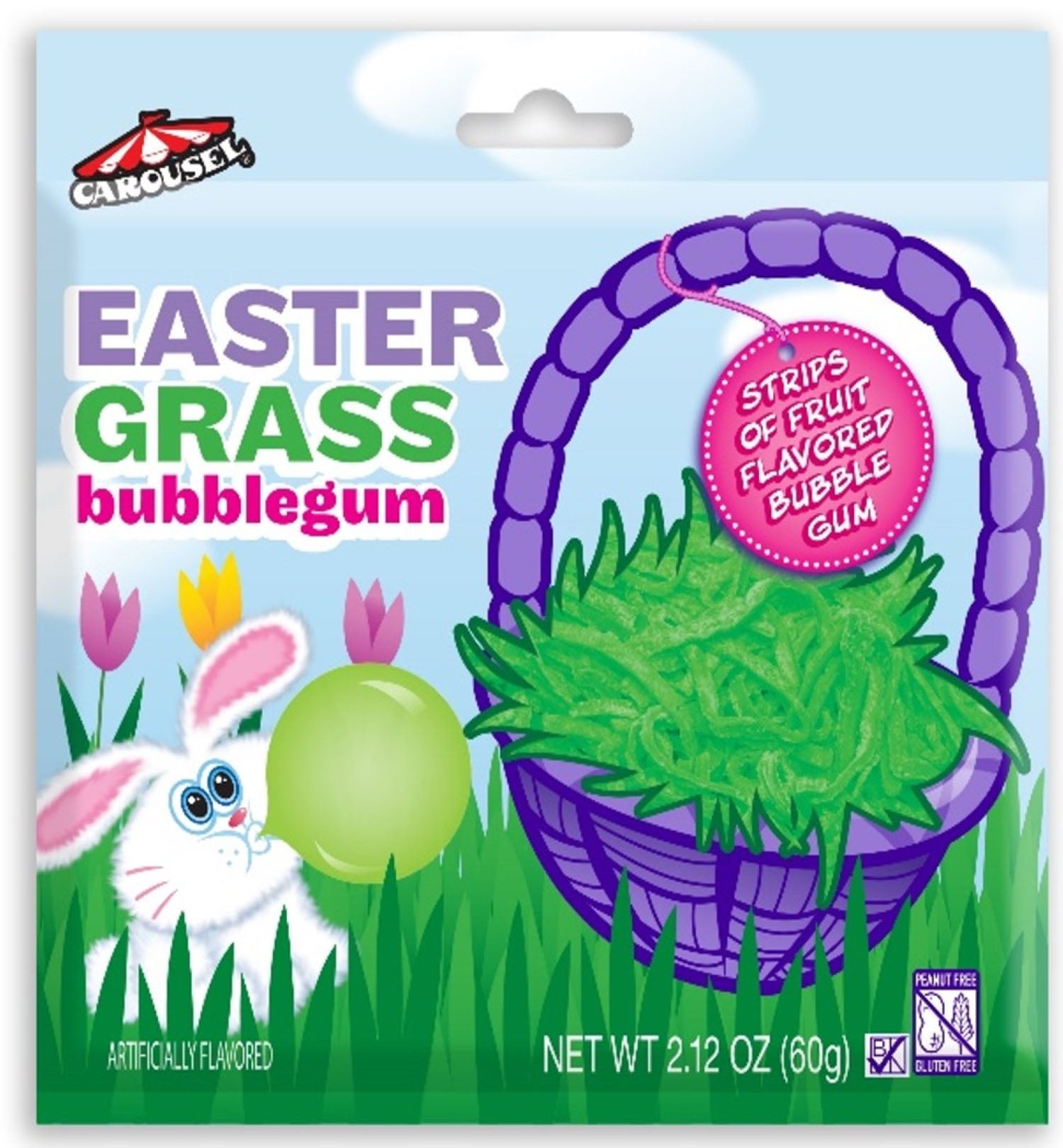 Carousel Easter Grass Bubble Gum, 2.1 oz
