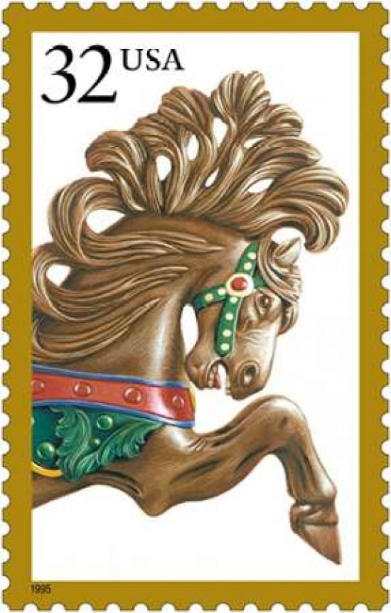 Carousel Horse #2 Canvas Art - US POSTAL SERVICE (24 x 36)