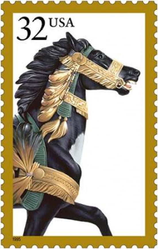 Carousel Horse #3 Canvas Art - US POSTAL SERVICE (24 x 36)