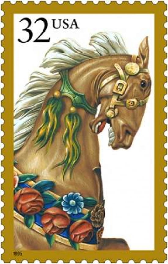 Carousel Horse #4 Canvas Art - US POSTAL SERVICE (12 x 18)