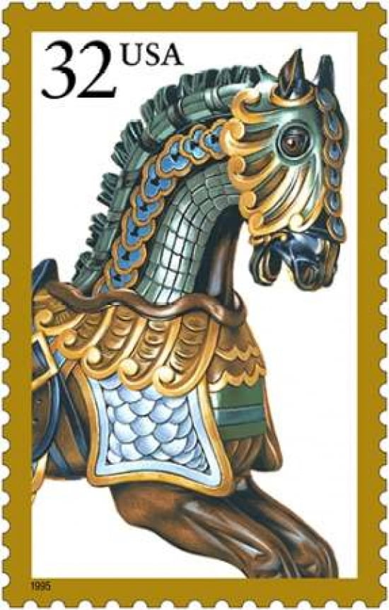Carousel Horse Canvas Art - US POSTAL SERVICE (12 x 18)