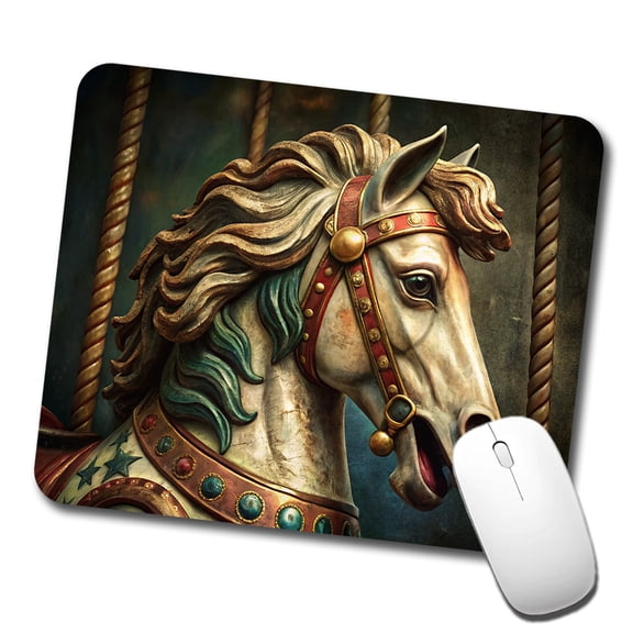 Carousel Horse Close-up Mouse Pad Low Profile Gaming Mat