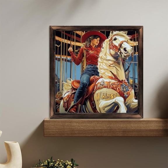 Carousel Horse Ride Wooden Sign Wall Plaque - Vintage Art Decoration, Wall Decoration - Ideal Gift For Home Decoration, Living Room, Bathroom, Bedroom, Garden, Dining, Bar, Cafe, Festival Party Dec