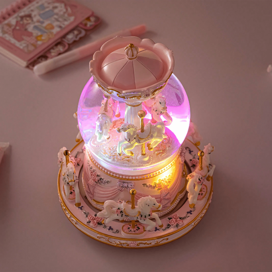 carousel-horse-snow-globe-gift-rotating-music-box-birthday