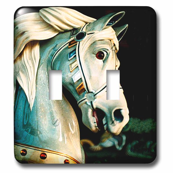 3dRose, Carousel Horse, double toggle switch