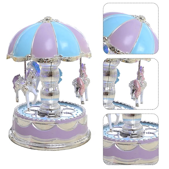 PartyKindom Lavender Carousel Music Box Unique Castle Dome Evening Romance