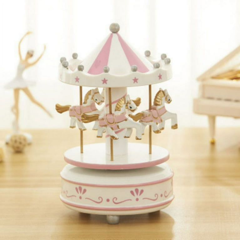 Carousel Music Box, 4-Horse Carousel Horse Music Box, Happy Carousel Music Box, 4-Horse Carousel Horse Music Box, Happy