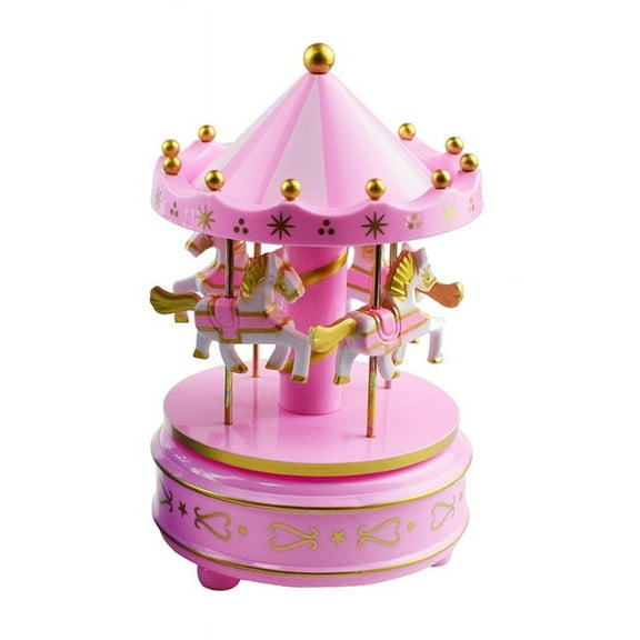 Carousel Music Box Cake Decorative Ornament Baby Birthday Gift Toys Romantic Desktop Ornament Christmas Home Decor