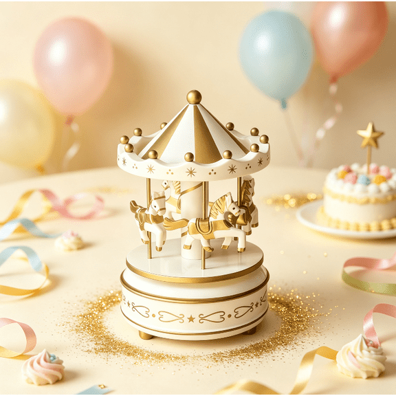 Carousel Music Box, Classic Merry-Go-Round Musical Decoration