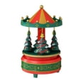 thumbnail image 1 of Carousel Music Box Rotating Carousel Christmas Tree Design Festive Wind Up Mechanism for Holiday Tabletop Display, 1 of 9
