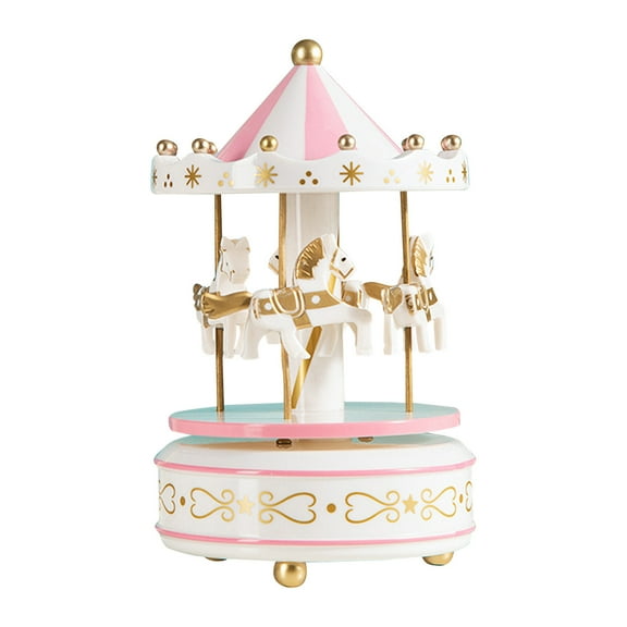 Carousel Music Box With Rotating Design Perfect For Cake Decoration Christmas Gift And Birthday Present For Girls Easy To Play By Rotating Base Counterclockwise Ideal Souvenirs
