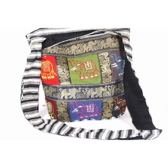 Carousel Of Elephants Jhola Sling Bag