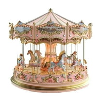 Carousel Ornament with Display Stand, Acrylic Window Decorations for Home Decor, Creates Rainbows Light Effects, Unique Christmas Gift for Holiday and Celebration (7.8×7.9 Inch)