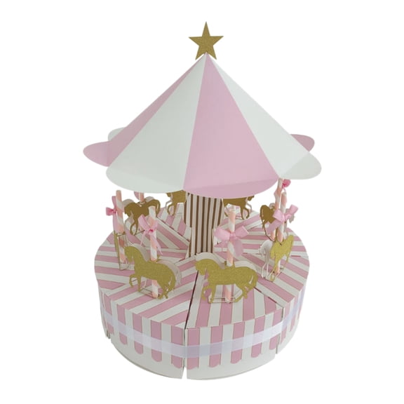 Carousel Party Decoration Boxes for Weddings, Showers, Candy Displays, and Special Event Celebrations