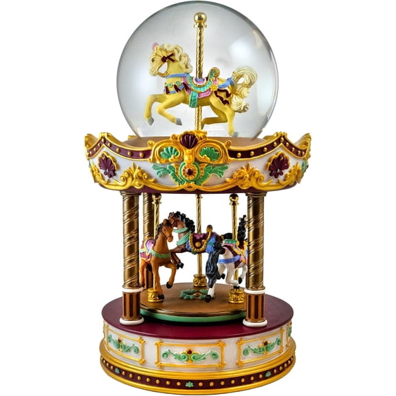 Carousel Revolving Musical Water Globe by The San Francisco Music Box