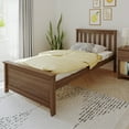 thumbnail image 1 of Carousel Twin Bed Frame, Solid Wood Classic Platform Bed with Headboard, Walnut, 1 of 7