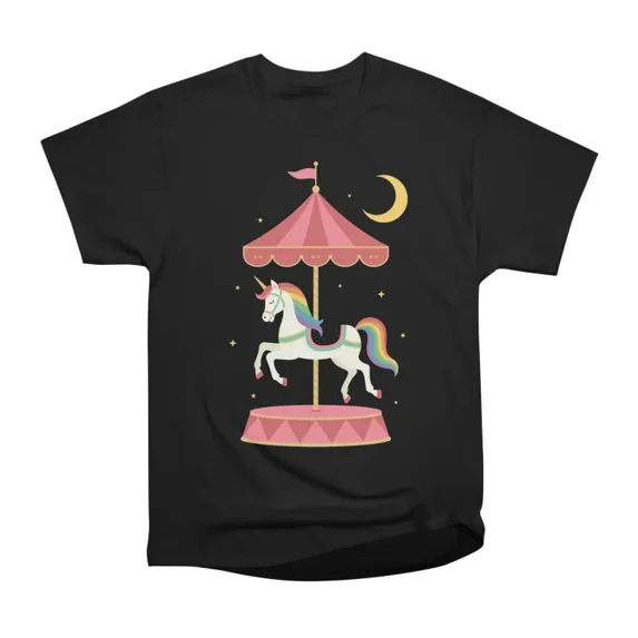 Carousel Unicorn T-Shirt Tee Gift For Him Merch For Her Apparel For ...