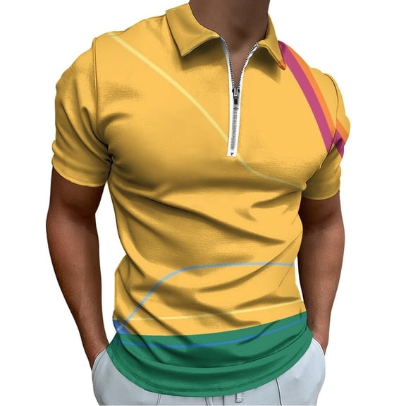 Carousel of Progress Wall Men Zipper T-shirt Summer Casual Short Sleeve T-shirt Top