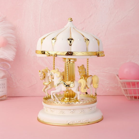 Carousels Music Box with Colorful Light Musical Horse Figurines Home Decorations Christmas Valentines Day Birthday Gift Carousels Music Box with Colorful Light