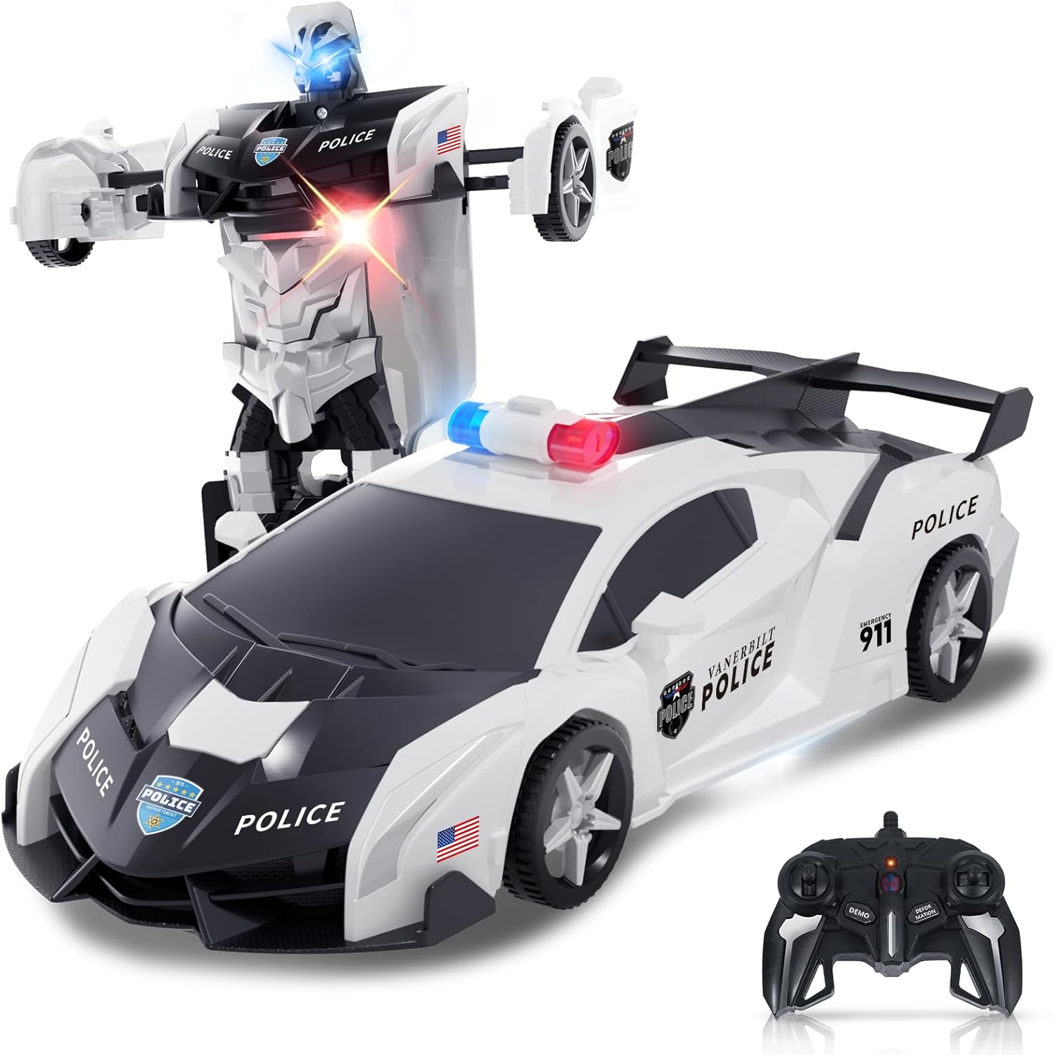 Carox Transform Remote Control Car Transform Robot RC Car with Laser