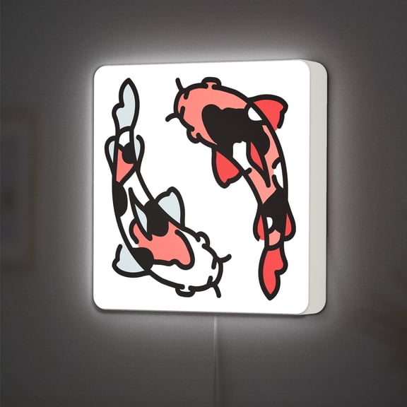 Carp Fish LED Lightbox - Japanese Koi Fish Decor, Custom Led Sign for Home Office Shop Decor (Height 16 inch, 40cm)