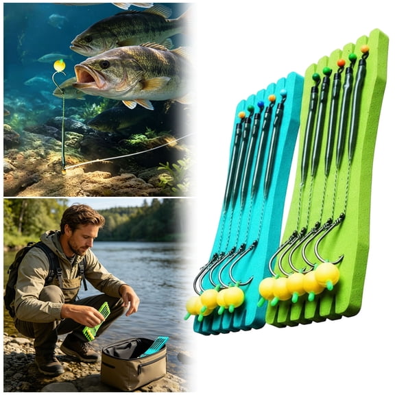 Carp Fishing Accessories Set, Anti Twining Carp Fishing Hook with Hair Rig, Fishing Line Hook Pipe and Fishhook Kit for Carp Fishing, Complete Tackle Set for Carp Anglers