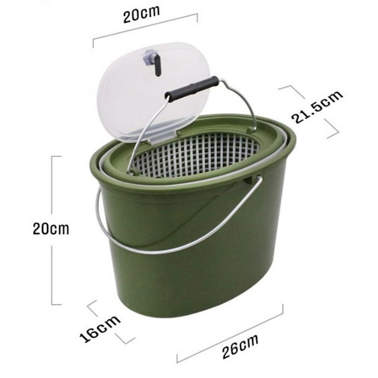Carp Fishing Buckets Breathable Mesh Live Fish Box With Separate Handle  Green