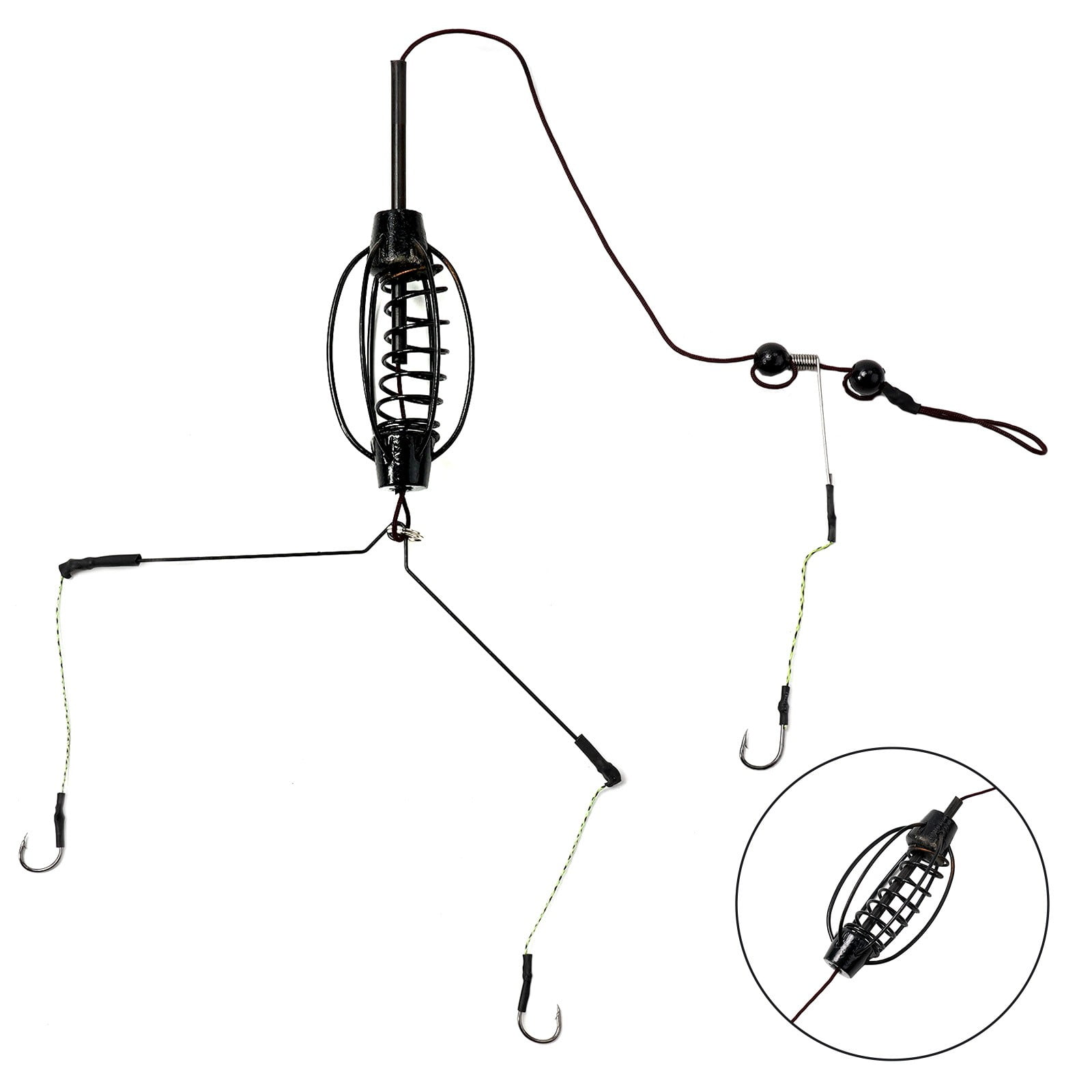 Carp Fishing Feeder Fishing Baits Cages Hook Rig Set Inline Method