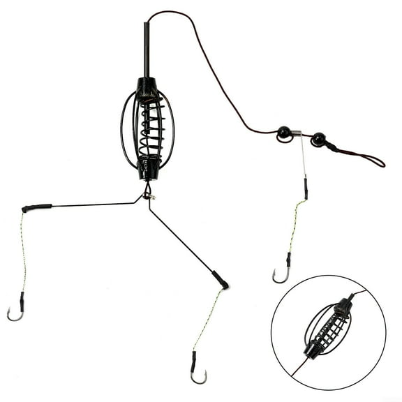 Carp Fishing Feeder Fishing Baits Cages Hook Rig Set Inline Method Feeder Tackle