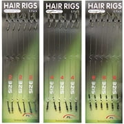 Carp Fishing Hair Rigs Kit,18pcs Braided Thread Boilies Carp Rigs with 3 Extender Boilie Bait Stops and Stringer Needle