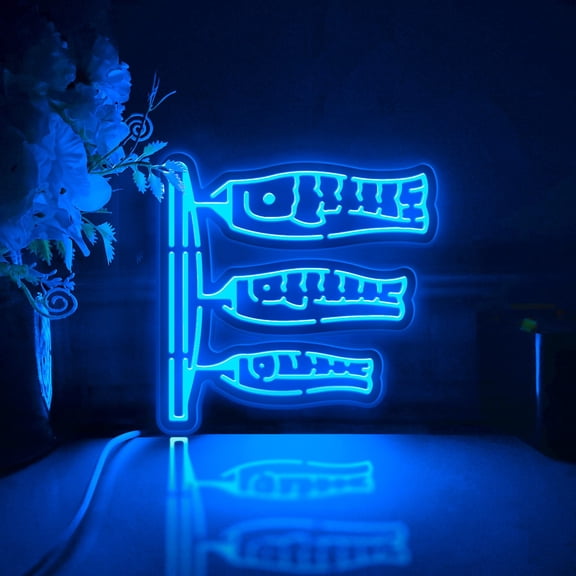 Carp Streamer Led Light Box, Dimmable Neon-Like Light Signs USB Power for Wall Decor Bedroom Decoration, RGB Light (WxH) 16"x16"