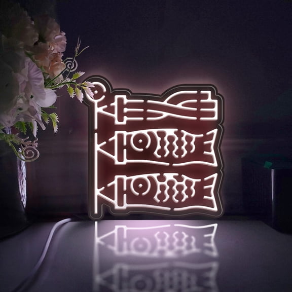 Carp Streamer Led Light Box, Dimmable Neon-Like Light Signs USB Power for Wall Decor Bedroom Decoration, Static Light (WxH) 6"x6"
