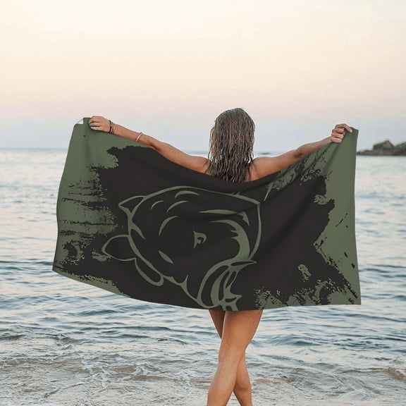 Carp fishing bait, fishing beach bath towel, quick-dry soft beach towel, essential travel accessory for outdoor travel, camping, surfing, swimming, diving, beach, and beach hand towels