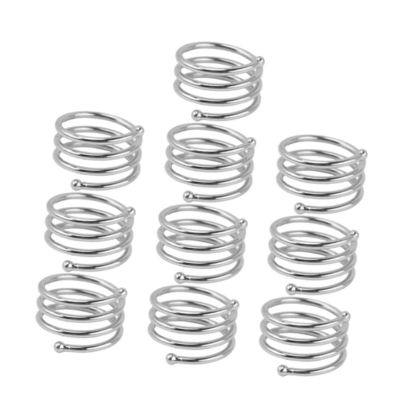 CarpNettore 10 Pieces Napkin Rings Dinner Table Decoration Elegant Versatile Napkin Holder Rings for Anniversary Gatherings Party Banquet Silver