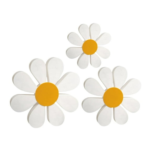 CarpNettore 3 Pieces Wooden Daisy Decor Table Centerpieces Modern Collectibles Birthday Gift