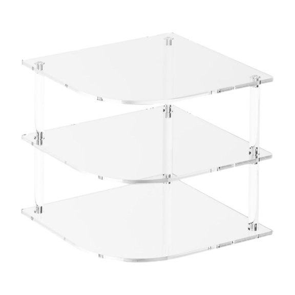 CarpNettore 3 Tier Acrylic Corner Shelf Display Space Saver Plate Rack Plate Dish Holder for