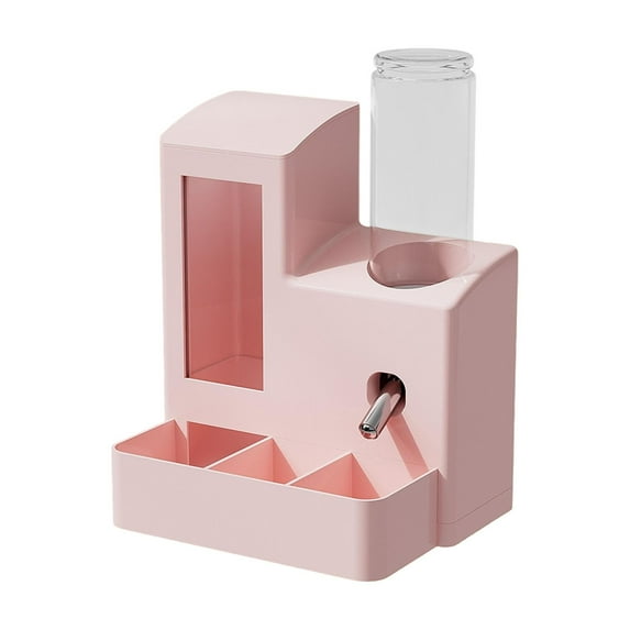 CarpNettore 3 in 1 Hamster Automatic Feeder Auto Dispenser for Terrace Small Animal Home Pink 120ml Bottle