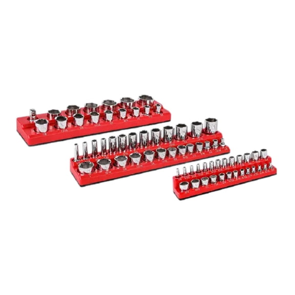 CarpNettore 3-piece socket organizer, portable, multifunctional, easy to organize, effective Red SAE