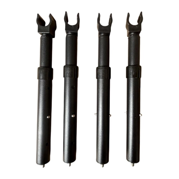 CarpNettore 4 Pieces Camping Cart Table Support Rod Lifting Rod Fittings Telescopic Desk Leg Black