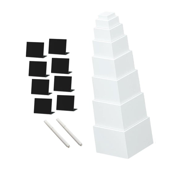 CarpNettore 8 Pieces Acrylic Boxes for Food Display Display Stands White Desktop with Table