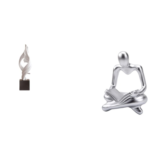 CarpNettore Abstract Art Statue Modern Resin Sculpture Human Figurine Decor Abstract Thinker Figurine Smooth Lines Hollow Design Suitable for Living Room Bedroom