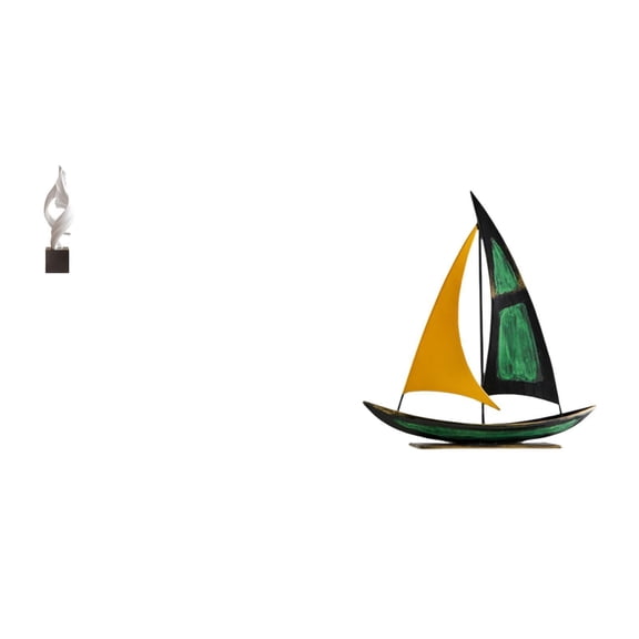 CarpNettore Abstract Art Statue Modern Resin Sculpture Sailboat Figurine Iron Sailboat Sculpture Decorative Boat Statue with Elegant Design Suitable for Home