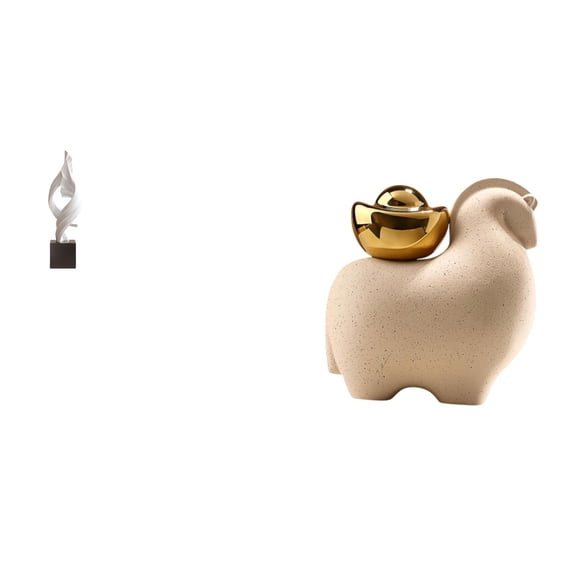 CarpNettore Abstract Art Statue Resin Animal Sculpture Ceramic Mini Statue Creative Ornament with Artistic Details Suitable for Gift Giving Home Decoration Living