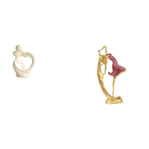 CarpNettore Abstract Artistic Figurine Ornament Ballet Dancing Girl Statue Resin Sculpture for Desk Cabinet Home Decoration Anniversary Friend Gift Bedroom