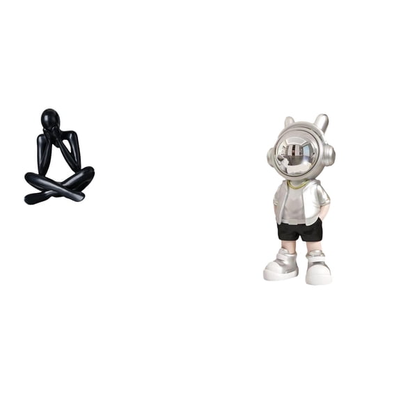 CarpNettore Abstract Astronaut Figure Sculpture Decorative Collectible Modern Statue Ornament for Living Room Bookshelf Fireplace Shelf Desk Housewarming Home Dec